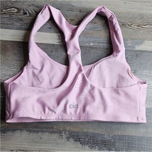 Alo Yoga Set Medium Airlift Leggings Advantage Racerback Bra SET Sweet Pink